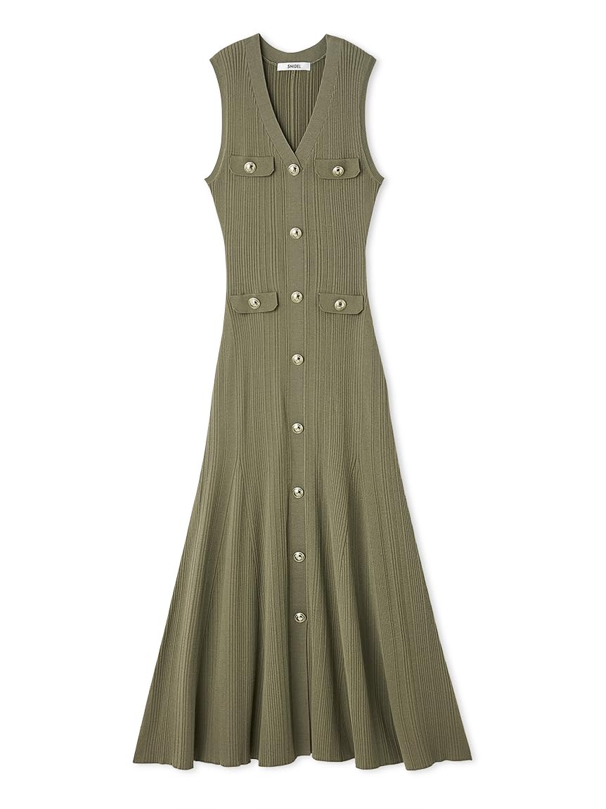 【週末限定値下げ】完売　スナイデルノースリーブフロントボタンニットワンピース スナイデル SNIDEL ノースリーブフロントボタンニットワンピース